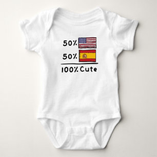 Body Para Bebê 50% americanos 50% espanhóis 100% Espanhas Cute U