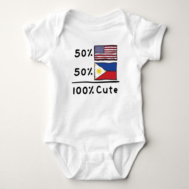 Body Para Bebê 50% americanos 50% filipinos 100% cubanos EUA (Frente)