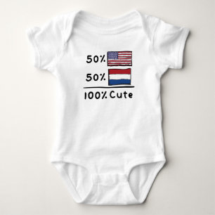 Body Para Bebê 50% americanos 50% holandeses 100% Cute Países Ba
