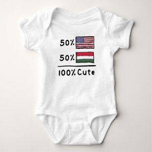 Body Para Bebê 50% americanos 50% húngaros 100% Cute Hungary USA 