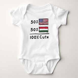 Body Para Bebê 50% americanos 50% húngaros 100% Cute Hungary USA 