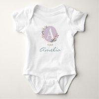 A é para Amelia (ou Nome Personalizado) Baby Girl 