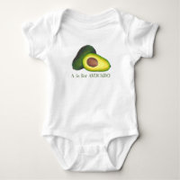 A é para AVOCADO Fruta Verde Alfabeto Inicial ABC