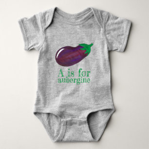Body Para Bebê A é para EggPlant EggPlant Vegetable ABC