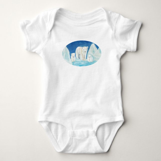 Body Para Bebê A família do urso polar e eu (Frente)
