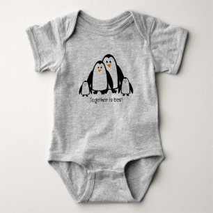 Body Para Bebê A família Pinguin de Cartoon Bonita é a melhor
