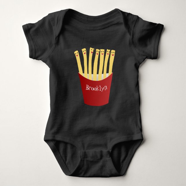 Body Para Bebê A ilustração de desenho animado de comida rápida d (Frente)