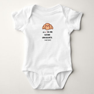 Body Para Bebê A Love for Eating Croissants - Cute Pastry Baby Bo