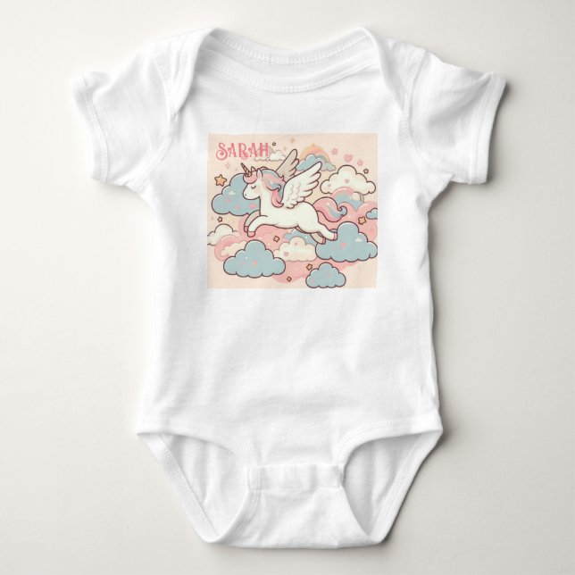 Body Para Bebê A Magia dos Unicórnios (Personalize com Nome) (Frente)