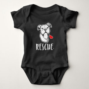 Body Para Bebê A mamã do salvamento do desenho de Pitbull do cã
