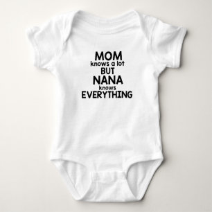Body Para Bebê A mamã sabe muito mas Nana sabe tudo