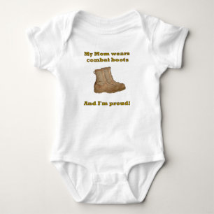 Body Para Bebê A mamã veste botas de combate