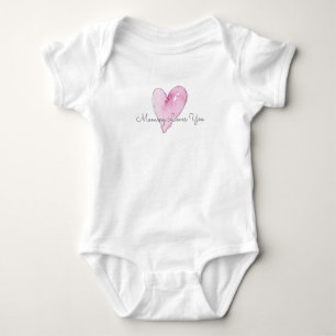 Body Para Bebê A mamãe TE AMA A Aquarela Cor-de-Água Rosa Amor Bo