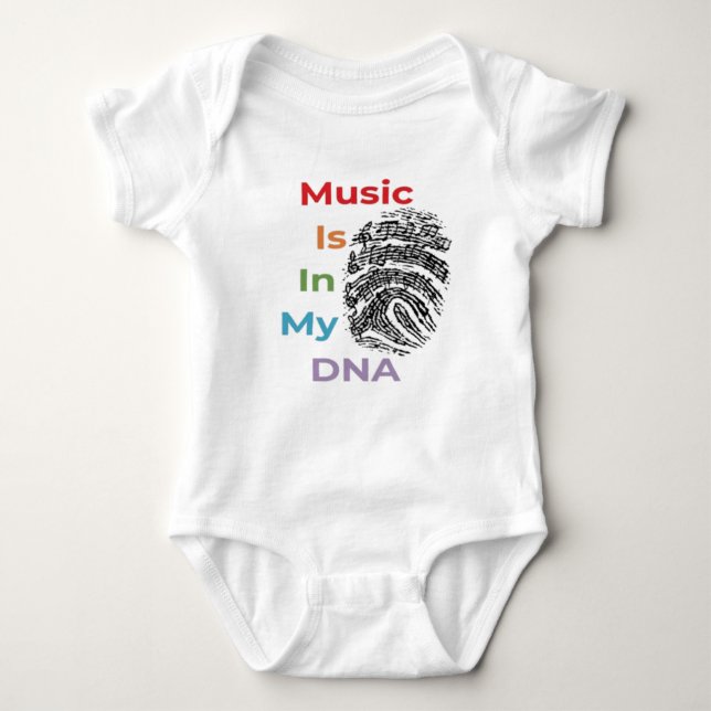 Body Para Bebê A Música Está No Meu DNA Bebê Roupa (Frente)
