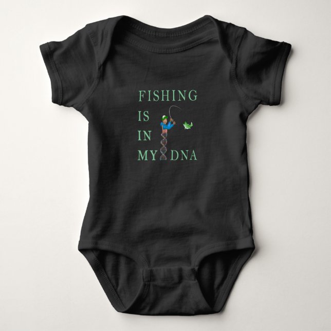 Body Para Bebê A pesca está no meu DNA (Frente)