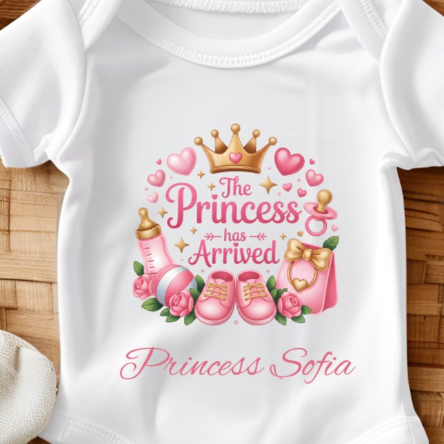 Body Para Bebê A Princesa Chegou Bebê Menina Personalizado (Criador carregado)