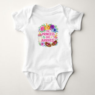 Body Para Bebê A Princesa Chegou - Floral e Leopardo