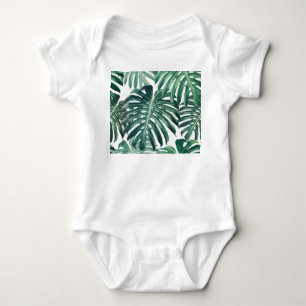 Body Para Bebê A selva tropical deixa um fundo floral