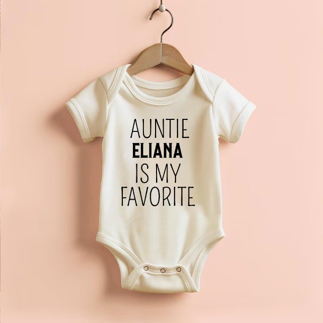 Body Para Bebê A Tia É Minha Tendência Engraçada Favorita, Sexo N (Auntie Is My Favorite Funny Trendy ﻿Gender Neutral Baby Bodysuit)