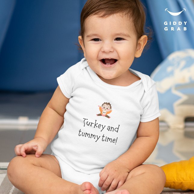Body Para Bebê A Turquia e o Tummy Time Engraçados Ação de Graças (Criador carregado)