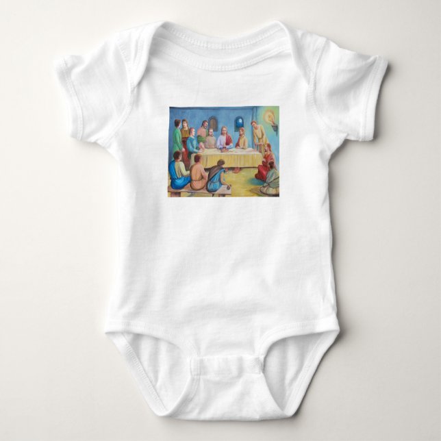 Body Para Bebê A Última Ceia: Jesus e os Discípulos (Frente)