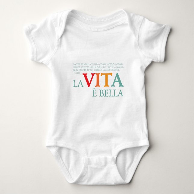 Body Para Bebê A vida é bela (Frente)