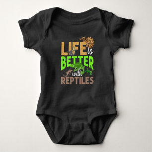 Body Para Bebê A vida é melhor com os répteis Gecko Chameleon C