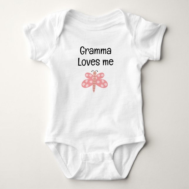 Body Para Bebê A vovó simples ama-me, babacas, babá. (Frente)