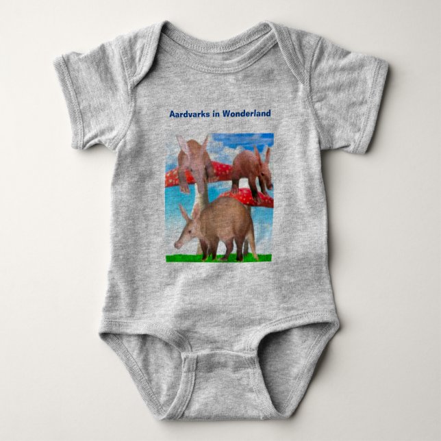 Body Para Bebê Aardvarks em Wonderland (Frente)