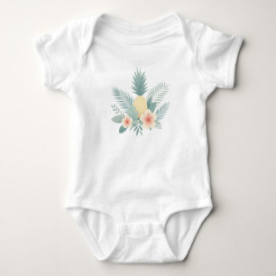 Body Para Bebê Abacaxi floral e havaiano