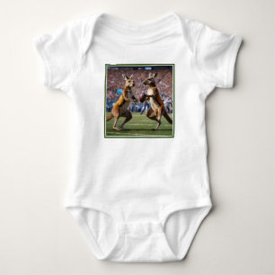 Body Para Bebê "Abaixo Em Ação: Kangaroos Jogando Regras Aussie
