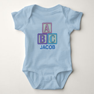 Body Para Bebê ABC joga blocos com texto customizável