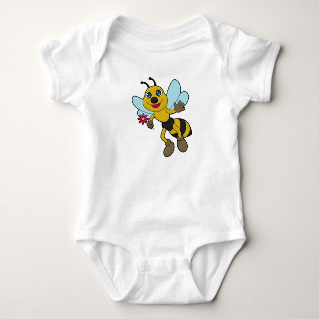 Body Para Bebê Abelha com Flor (Frente)