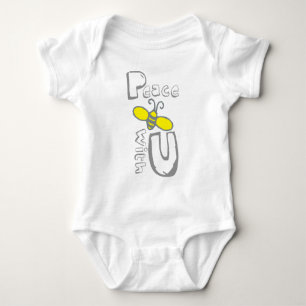 Body Para Bebê Abelha da paz com U