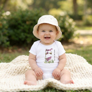 Body Para Bebê Abezinha Pequena Aquarela Personalizada