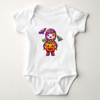 Body Para Bebê Abóbora alegre do Halloween Kawaii