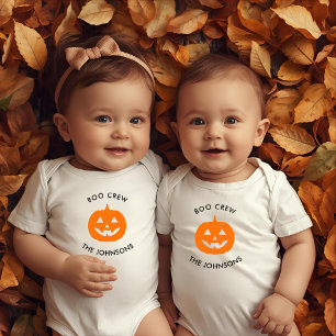 Body Para Bebê Abóbora de Boo Minimalista - Personalizada