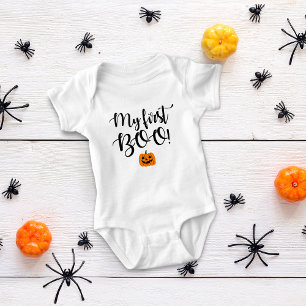 Body Para Bebê Abóbora de Halloween Meu Primeiro Bu!