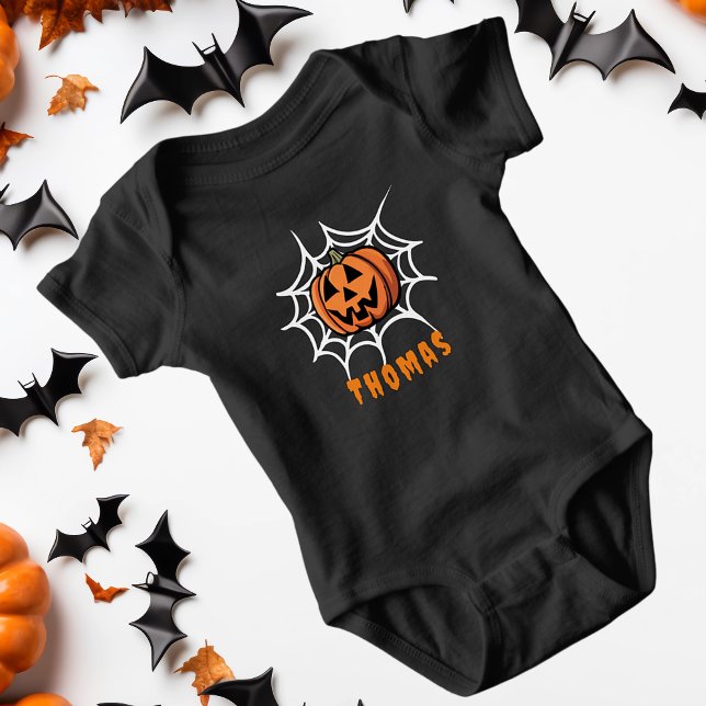 Body Para Bebê Abóbora engraçada de Halloween (Criador carregado)