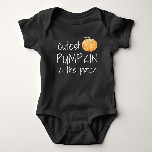 Body Para Bebê Abóbora Mais Fofa do Halloween no Campo (Frente)