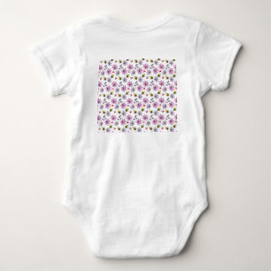 Body Para Bebê Aborinha Fofa Padrão Floral Estética Cottagecore R