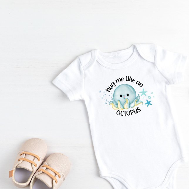 Body Para Bebê Abraçar-me como um polvo (Hug me like an Octopus Baby Bodysuit)