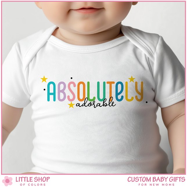 Body Para Bebê Absolutamente Adorável Texto Personalizado (Criador carregado)