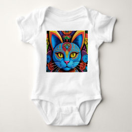 Body Para Bebê Abstract Cat With Yellow Eyes