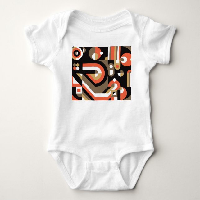 Body Para Bebê Abstrato geométrico: Design de Trabalho de arte fu (Frente)