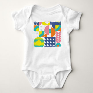 Body Para Bebê Abstrato Geométrico, Formas de Vintagem Moderna.