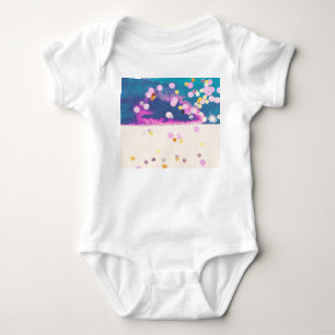Body Para Bebê Abstrato Glittery Blue Watercolor Splash