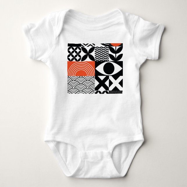 Body Para Bebê Abstrato moderno: Canvas de Design artística. (Frente)