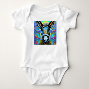 Body Para Bebê Abstrato Multicolor Pequeno Macaco