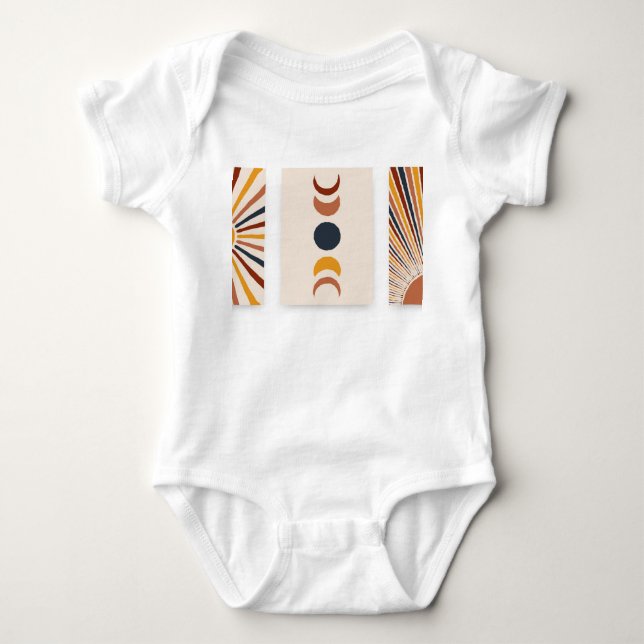Body Para Bebê Abstrato Sun Moon Boho Posters (Frente)